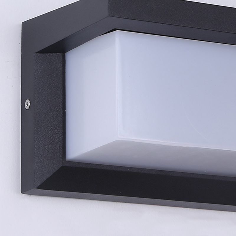 Modern Simple Style Rectangle Shade Wall Sconce Metal 1 Light Sconces inBlack