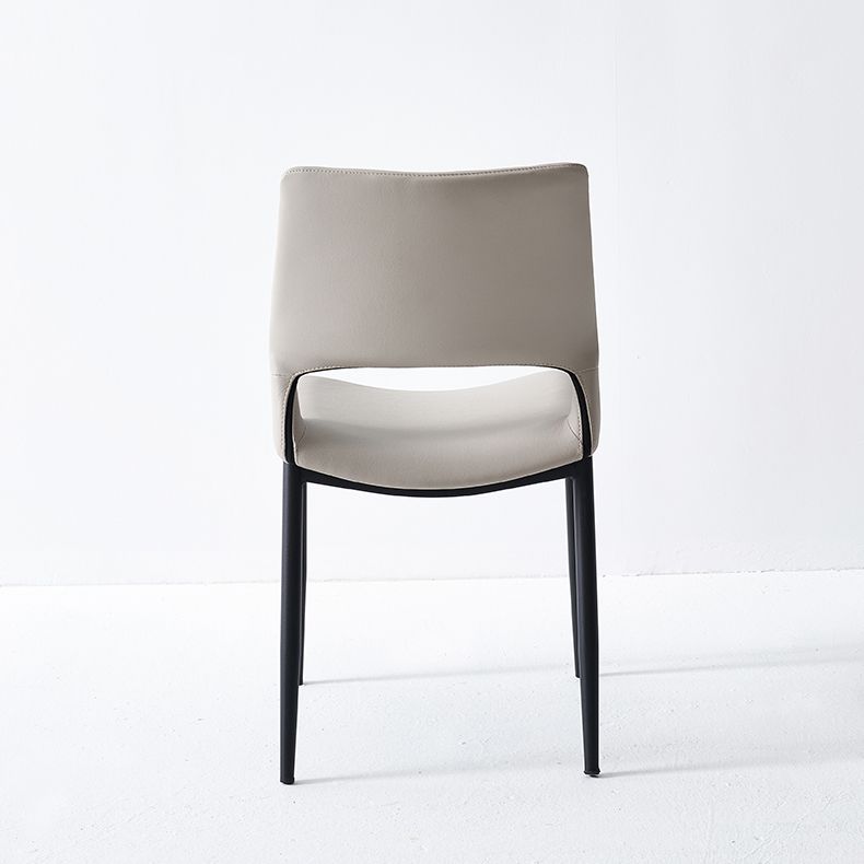 Open Back Side Chair Industrial Style Faux Leather Side Chair