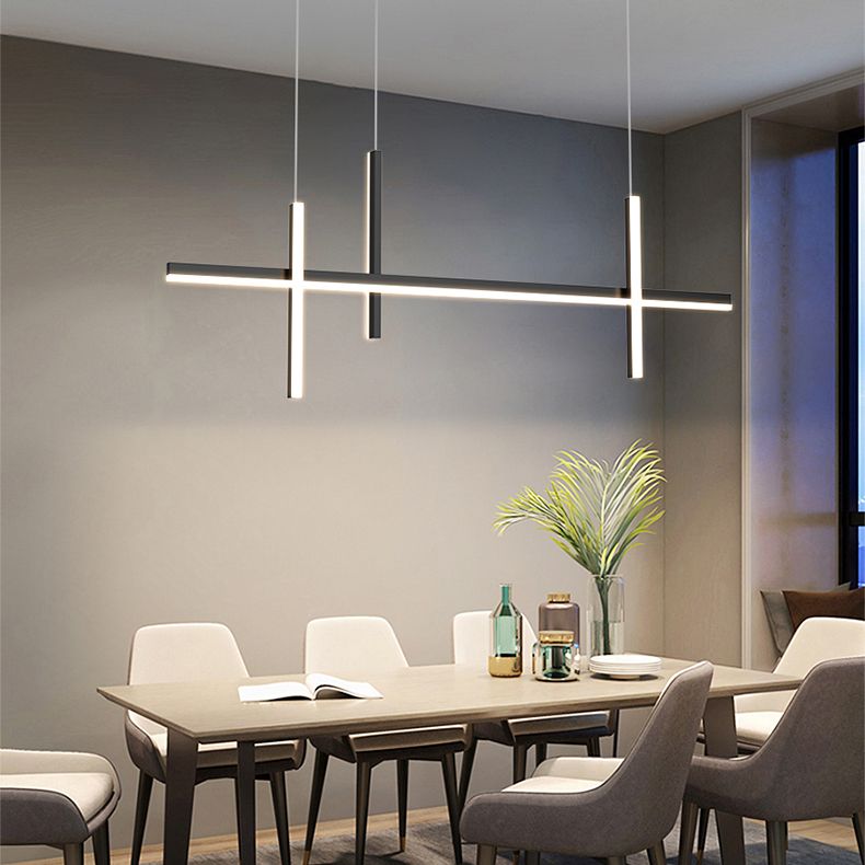 Modern Linear Chandeliers Island Light Fixtures Metal Chandeliers for Dining Room