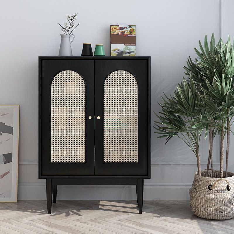 Modern Knobs Storage Cabinet Solid Wood Accent Cabinet with Door