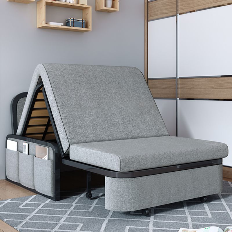 Convertible Contemporary Armless Bed Sofa Couch with Pillows