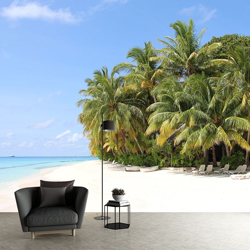 Sea Murals Wallpaper Tropical Stain-Resistant Living Room Wall Decor, Custom Size