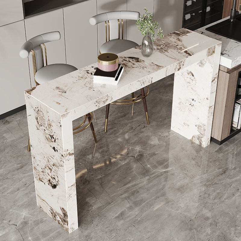 Glam Rectangle Bistro Bar Table Sintered Stone Bar Table for Home