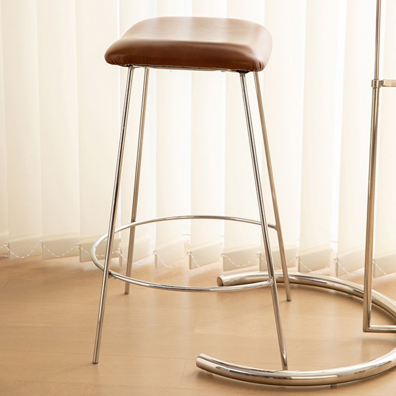 Nordic Style Leather Upholstered Barstool 4 Feet 27-inch Bar Stool for Dinning Room