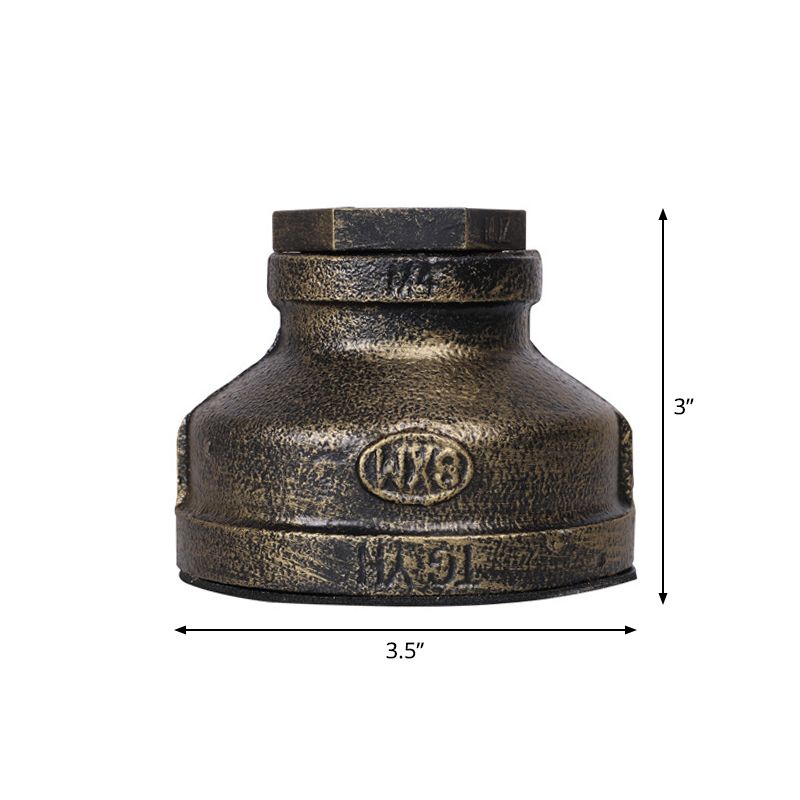 Industrial Water Pipe Base Table Lighting Single-Bulb Iron Nightstand Lamp for Bedroom