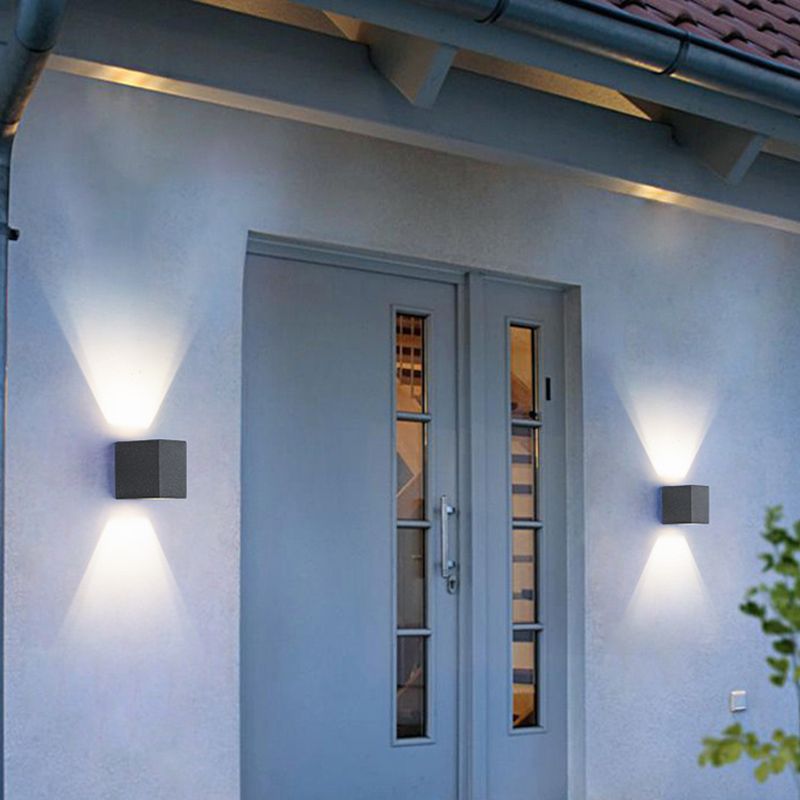 Quaderwandleuchte moderne 1-Licht-Wandlampe mit Zementschatten für Gang
