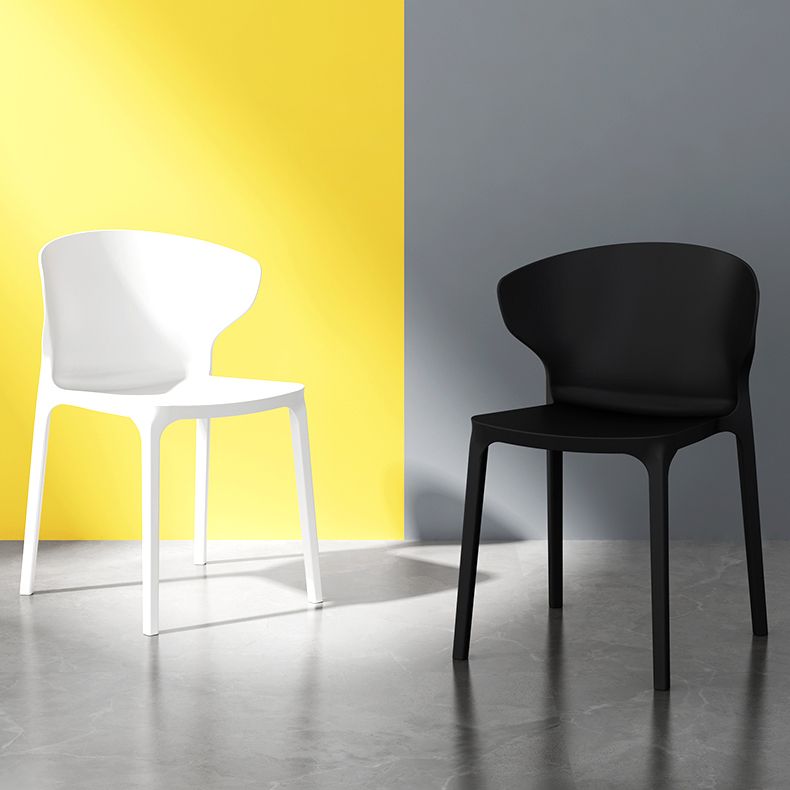 Modern Plastic Indoor Chair 35"H Wingback Side Dining Chair for Restaurant