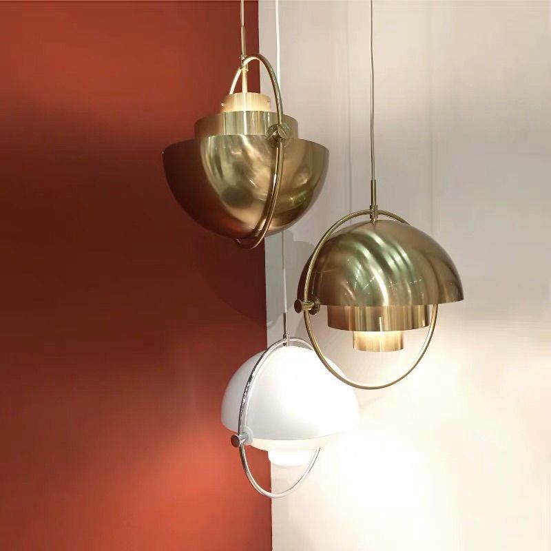 Mobile Hemispherical Pendant Lamp Creative Designer Metal Single Dining Room Ceiling Light