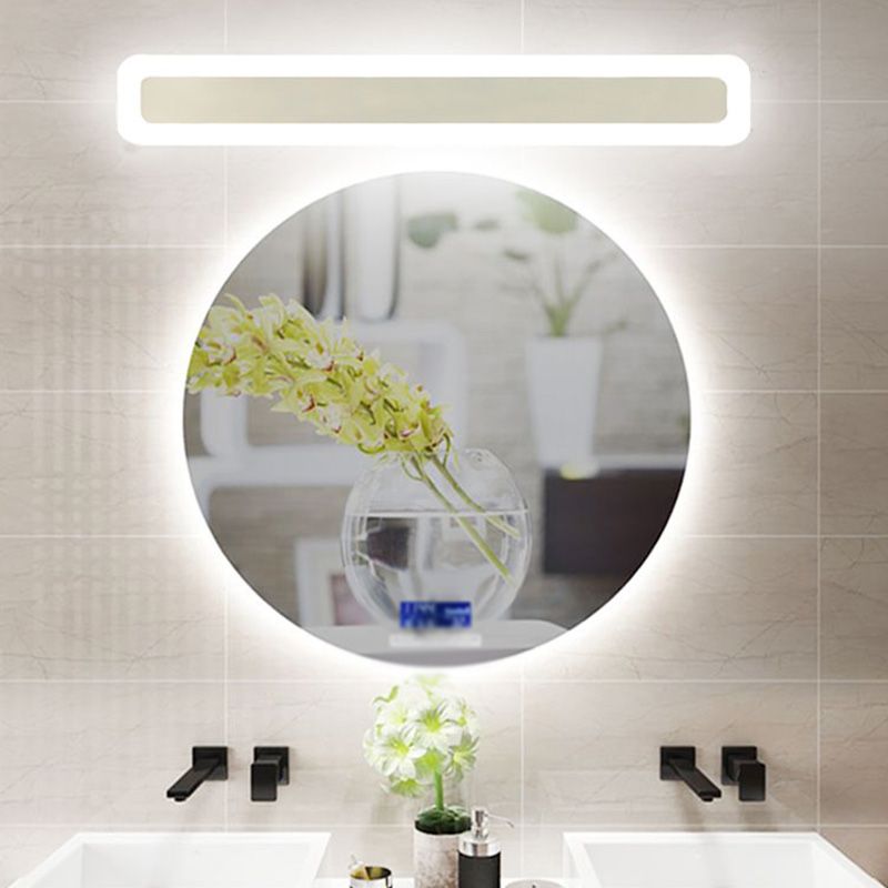 White Strip Mirror Light Nordic Style Metal LED Wall Sconce for Bathroom