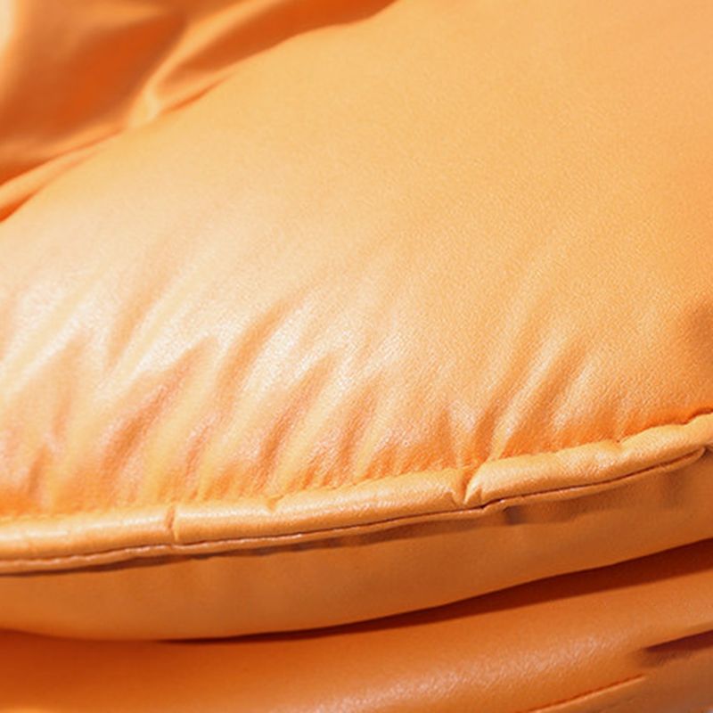 Orange Modern Rocking Chair Removable Cushions Rocker Chair with Ottoman