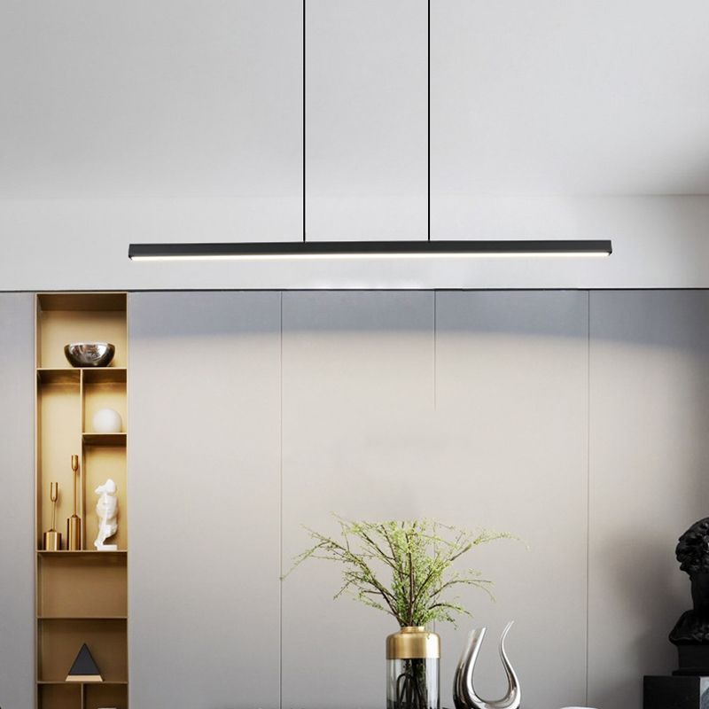 Linear Pendant Chandelier Contemporary Metal 1 Light Island Pendant