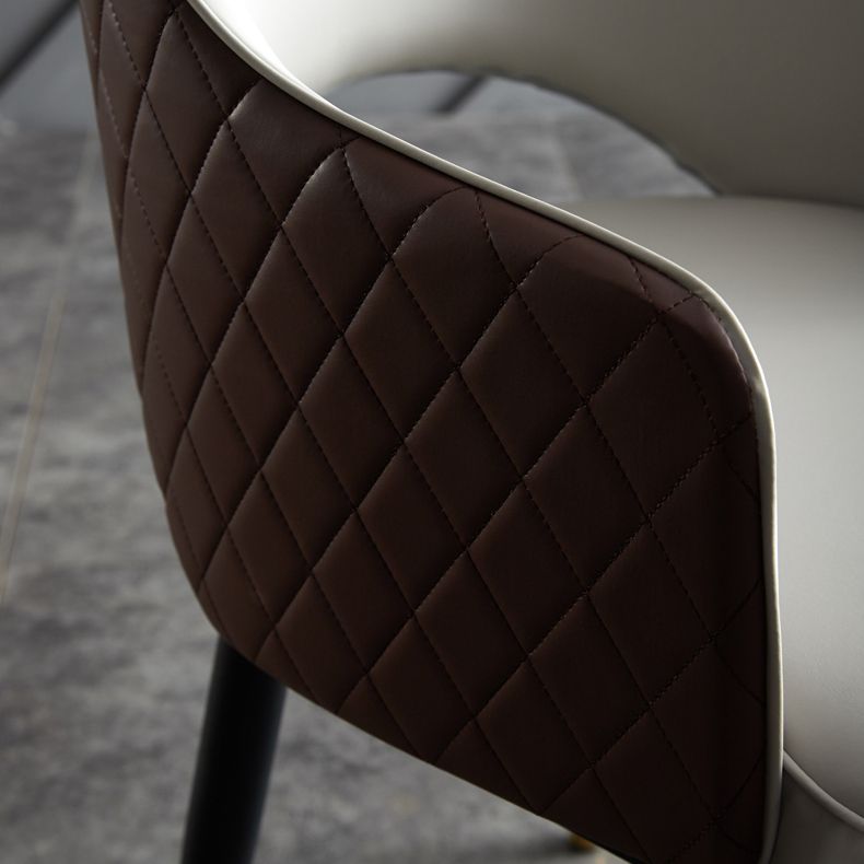 Faux Leather Dining Chairs Open Back Dining Side Chair for Home