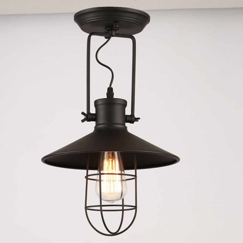 Adjustable 1 Light Saucer Sconce Wall Light American Industrial Style Metal Sconces