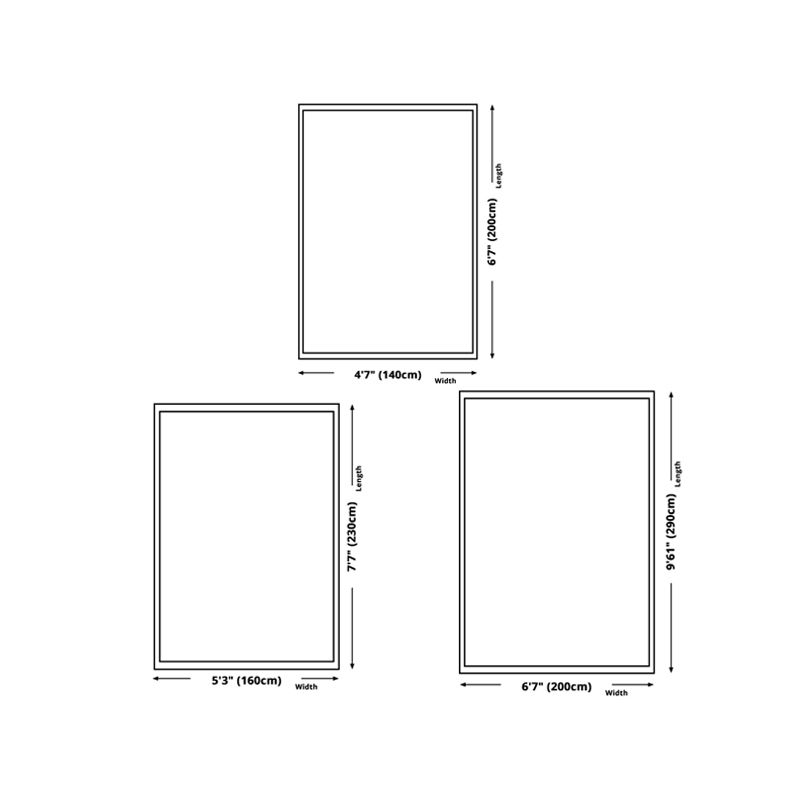 White Geometric Pattern Carpet Modern Polyester Rug Non-Slip Backing Rug for Living Room