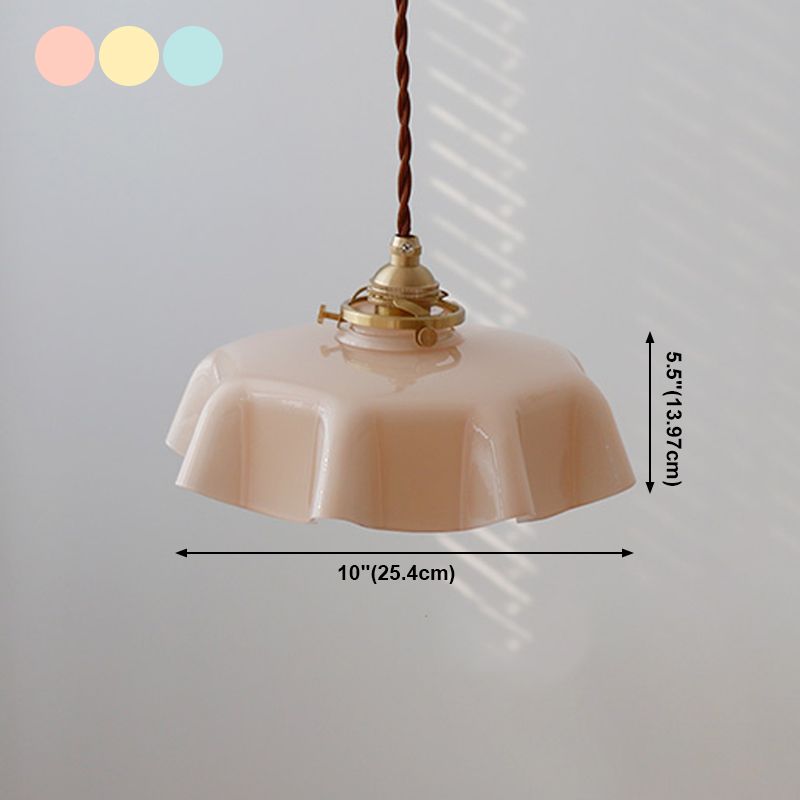 Nordic Style Macaron Pendant Light Metal Glass Hanging Light for Bedside