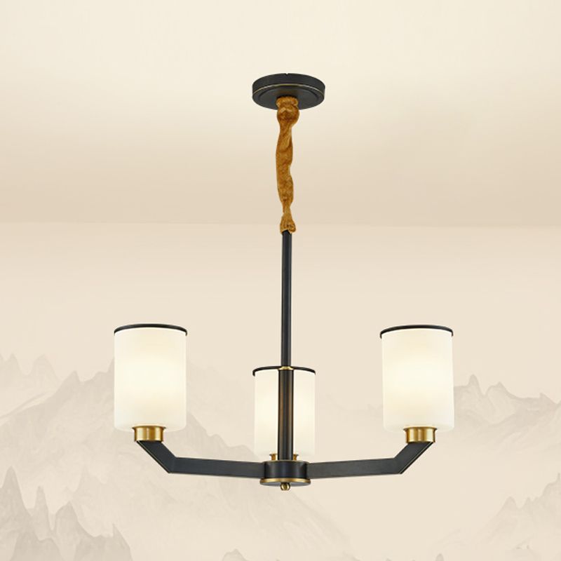 Copper Contemporary Hanging Light Fixtures Cylinder Ceiling Light for Living Room