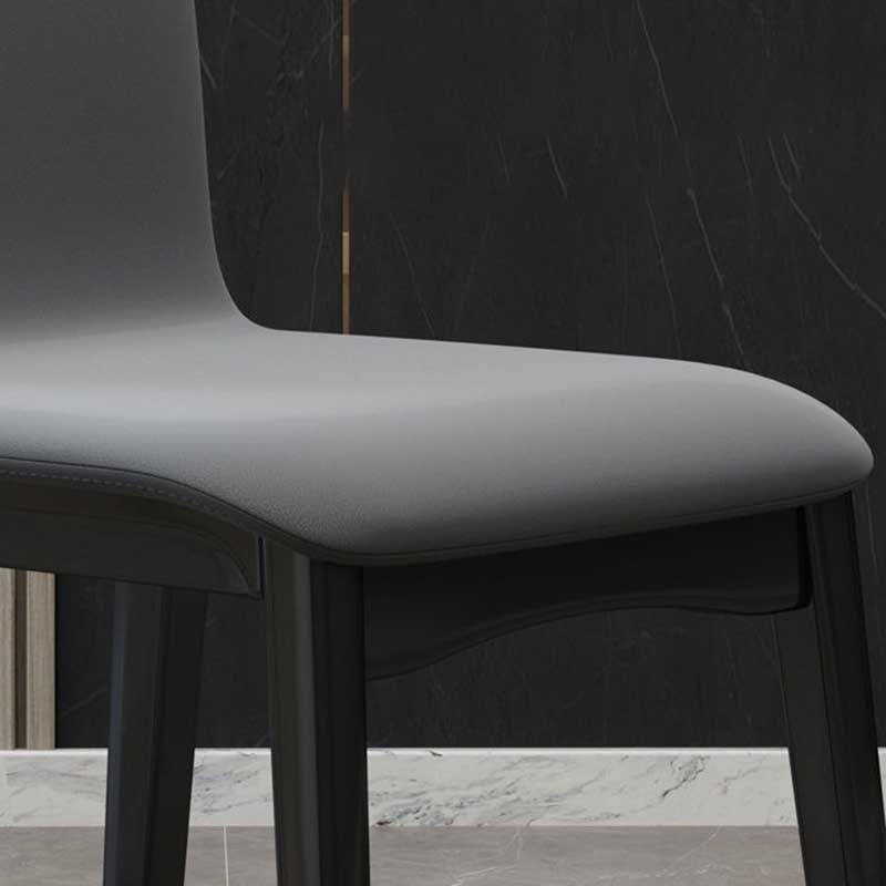 Chaise de salle à manger contemporaine en simili cuir, finition mate, chaise de salle à manger Parsons
