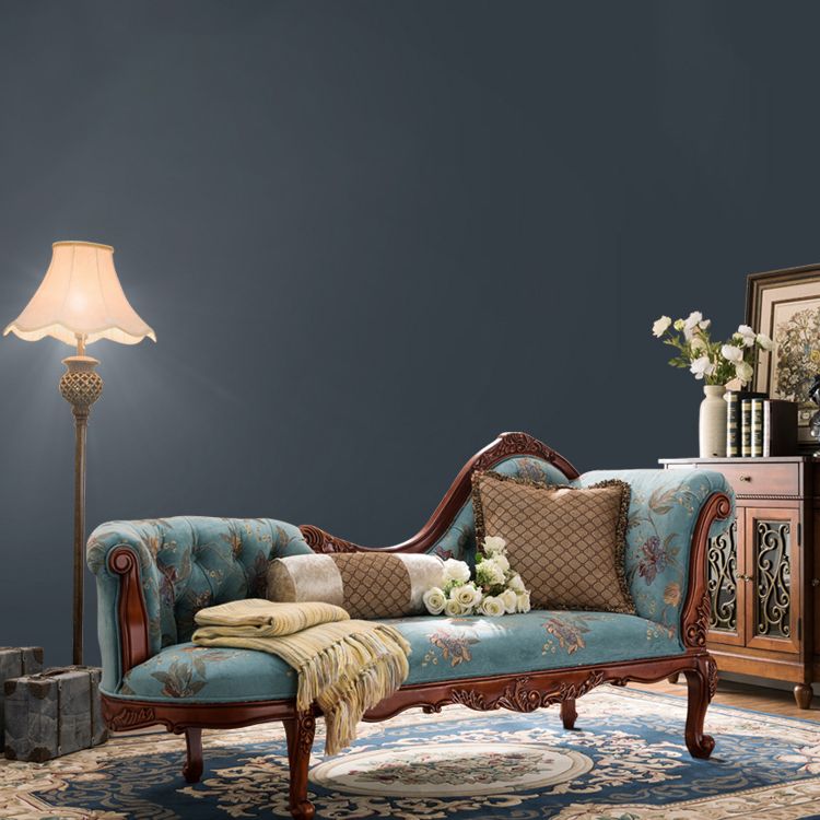 Upholstered Chaise Lounge Couch One Armed Lounge Solid Wood Chair