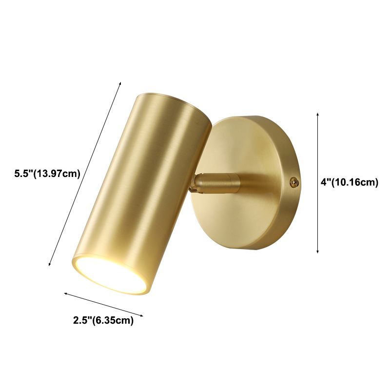 Half Cylinder Shade Metal Wall Sconce Modern Style 1 Light Wall Mount Lighting in Gold