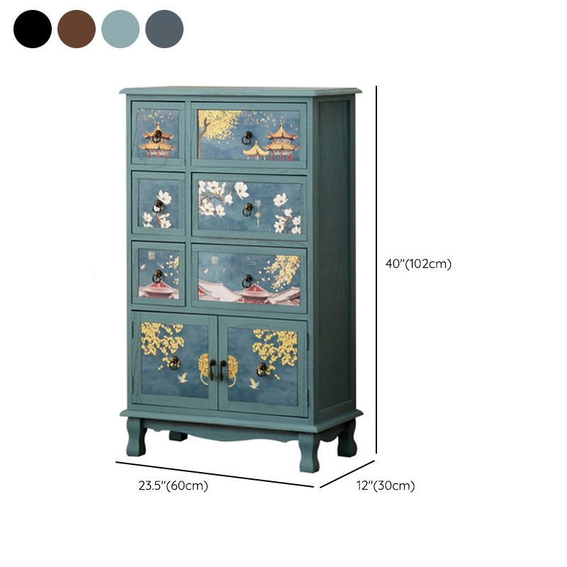 Traditional Solid Wood Bedroom Storage Chest Vertical Chest with Drawers