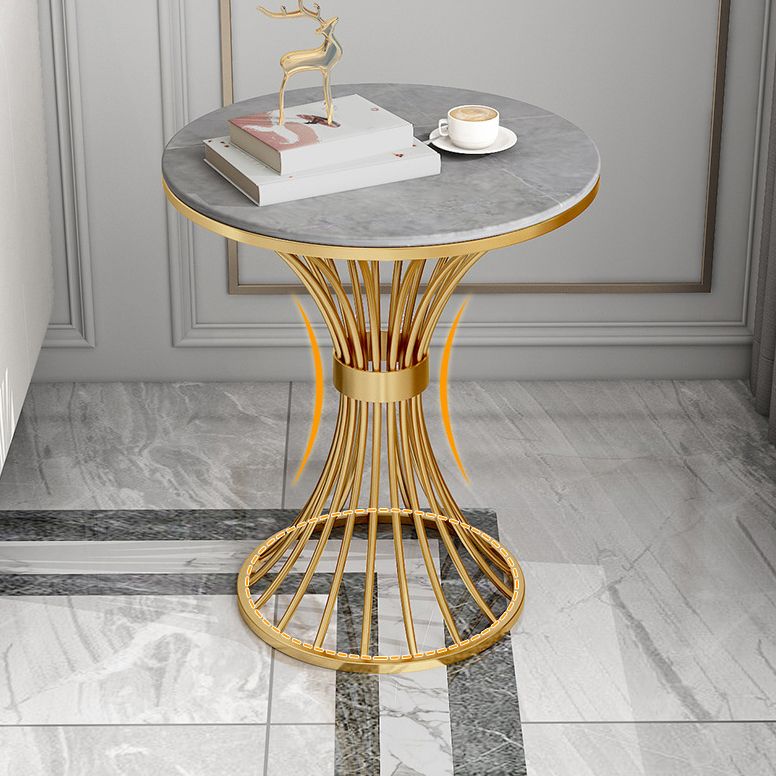 Metal Traditional Luxury Round Table 29.5"H Stone Top Dining Table with Pedestal Base