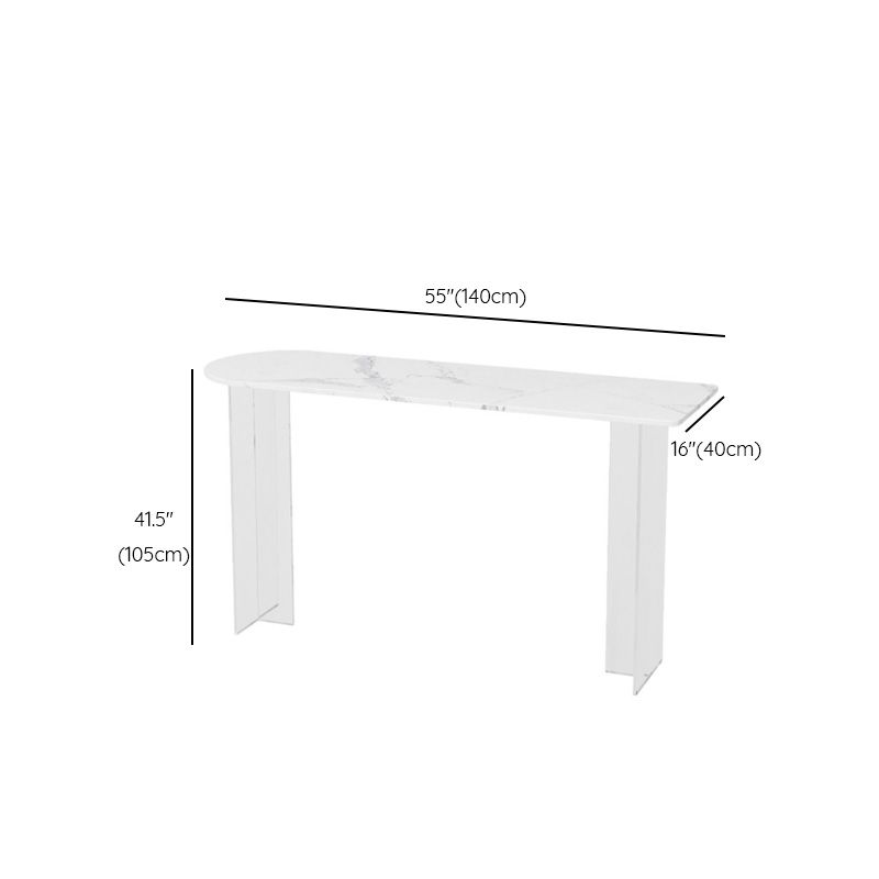 Modern Double Pedestal Bar Dining Table Stone and Acrylic Bar Table