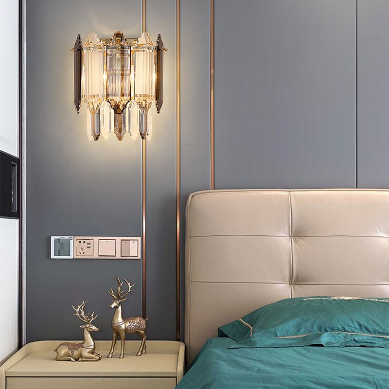 Unique Shape Wall Light Fixture Modern Crystal Wall Mounted Lighting for Living Room