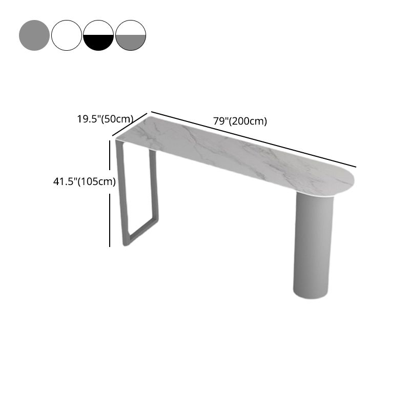 Kitchen Stone Top Counter Table Metal Base 42-inch Height Modern Bar Table