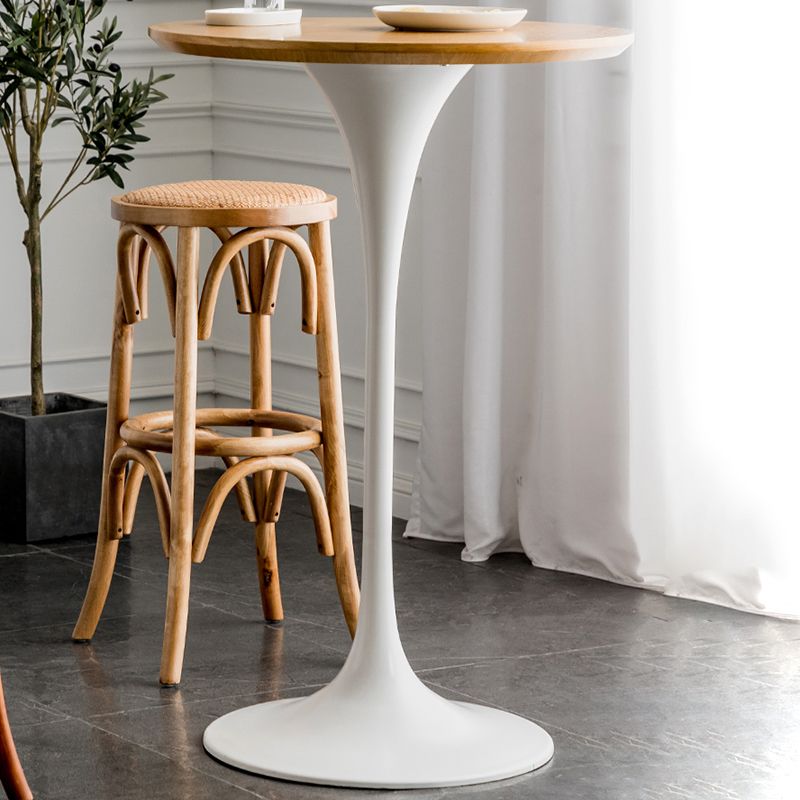 Metal Pedestal Bar Height Table Industrial Round Bar Dining Table