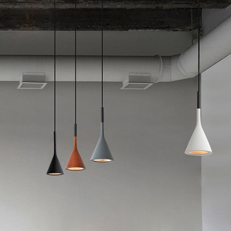 Lampada sospesa da tonalità geometrica in resina Lampada moderna 1 illuminazione a soffitto in lampadina per camera da letto