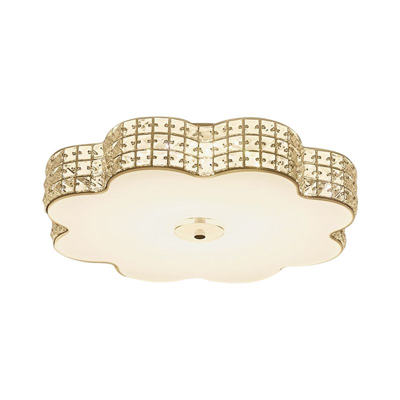 Bloom Living Room Flush Mount Fixture Cur Crystal LED Modernism Ceiling Light in Gold