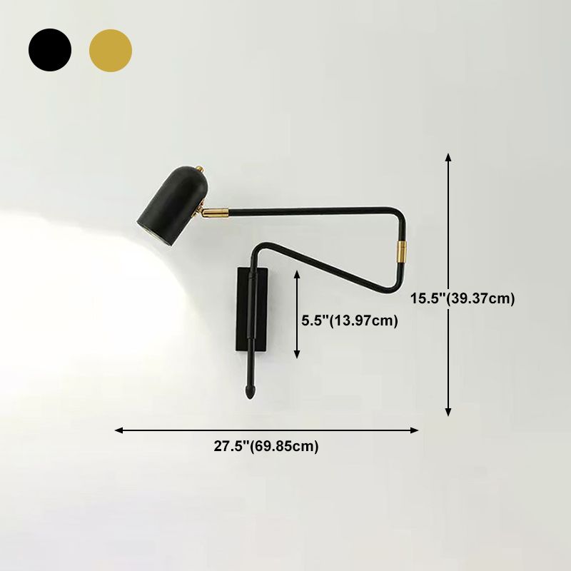 Single Light Bedside Wall Mount Light Adjustable Arm Reading Wall Lamp