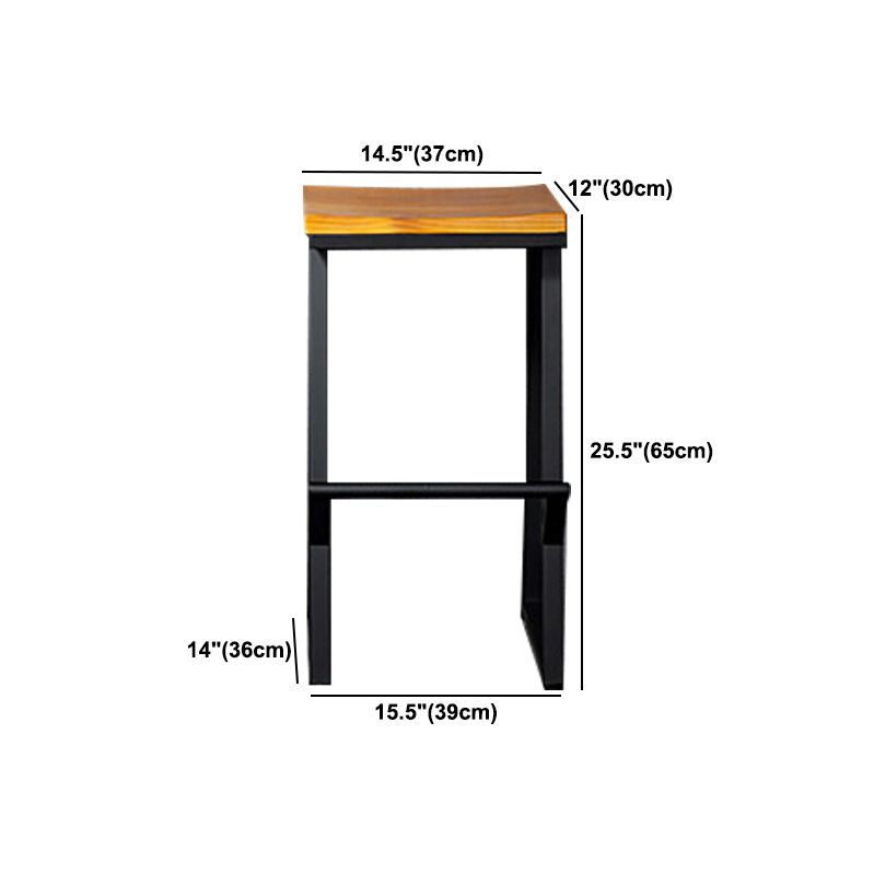 Industrial Square Counter & Bar Stool Metal Natural Counter Height Stool for Cafe