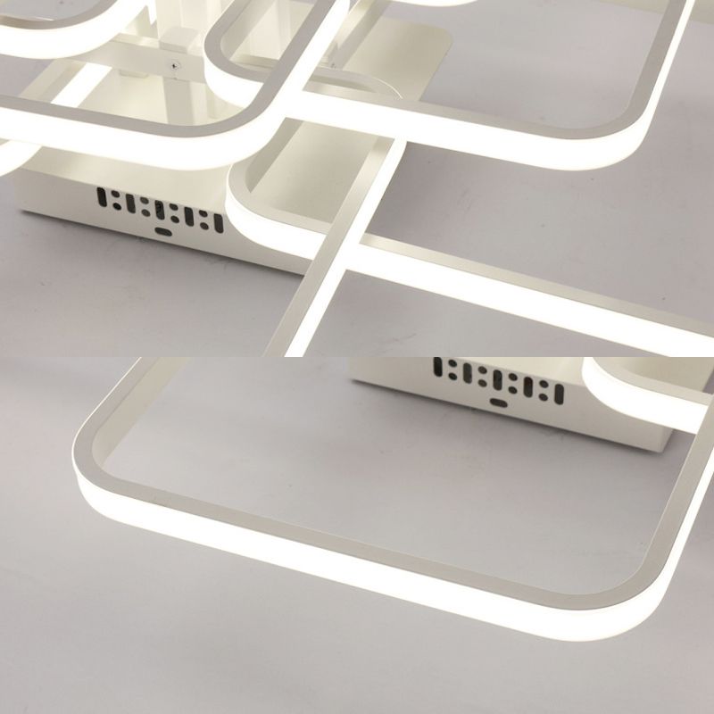 Geometrisches Wohnzimmer Bündig Licht Acryl LED 4/6/8 Lichter Modernism Semi Flush Ceiling Licht in Warm/Weißes Licht