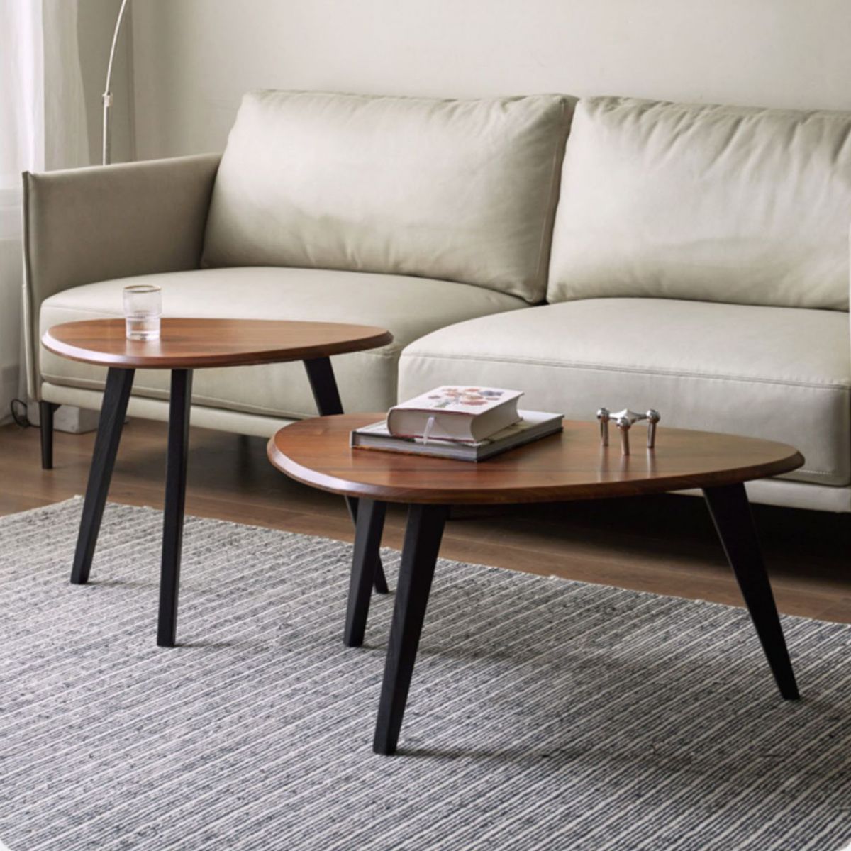 3 Legs Coffee Table Wood Geometric Coffee Coffee or End Table