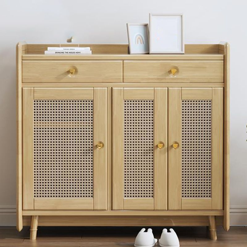 2 - Drawer and 2-Door Cabinet 42.5" Tall Rattan Storage Cabinet