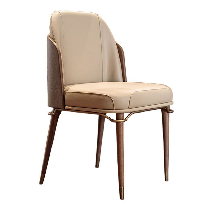 Upholstered Dining Chairs Faux Leather Chairs with Wood Base