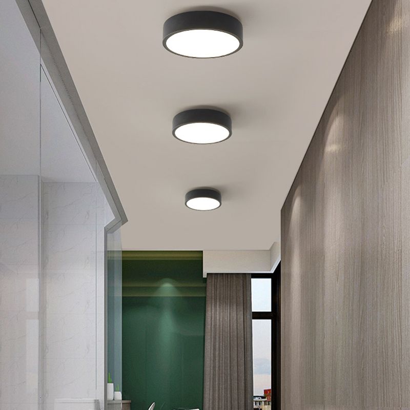1-Light Round Ceiling Light Modern LED Ceiling Mount Light with Acrylic Shade for Bedroom