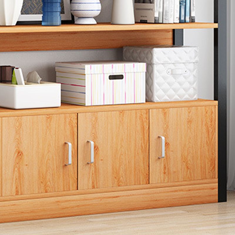 Industrial Etagere Bookshelf Steel Frame Manufactured Wood Shelf Bookshelf with Door