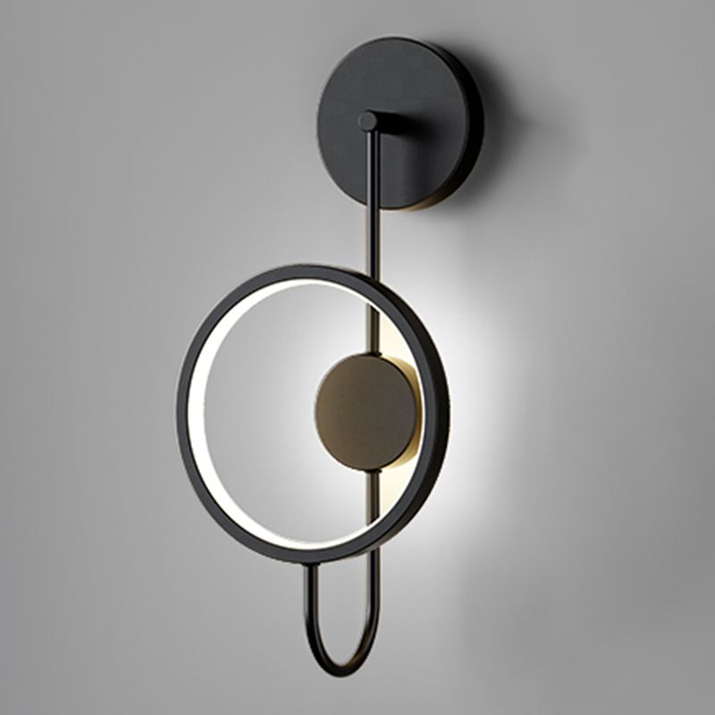 Round Shape Metal Wall Sconce Modern Style 1 Light Wall Mount Lighting
