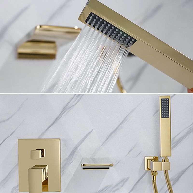 Modern Wall Mounted Metal Tub Filler Low Arc Bathroom Faucet
