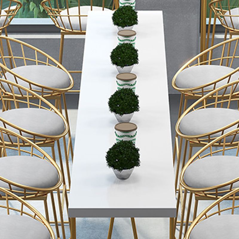 Glam Style Rectangle Bar Table Wood Bar Height Table with 4 Legs