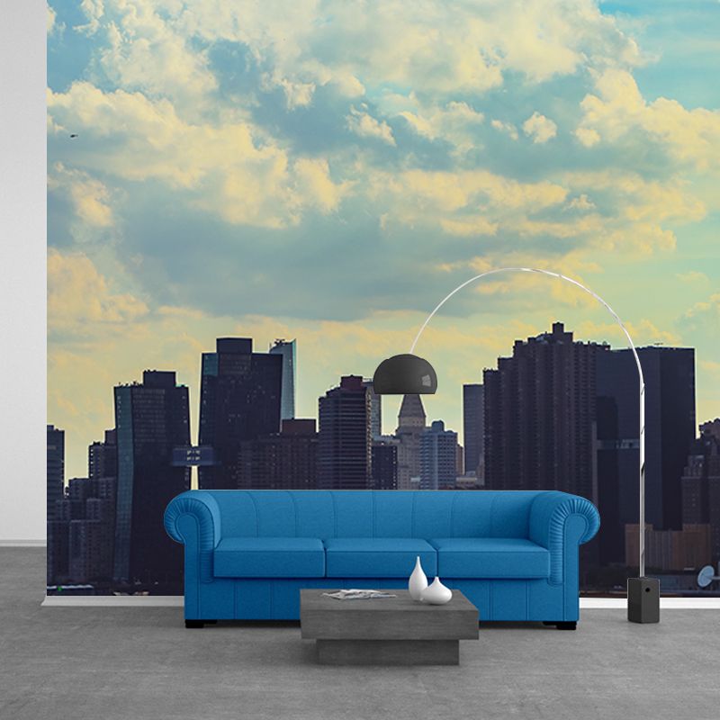 City Scenery Mural Stain Resistant Contemporary Wall Decor Living Room