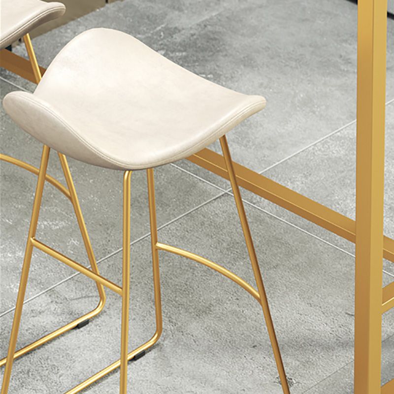 Glam Style Faux Leather Barstool Armless Bar Stool for Living Room