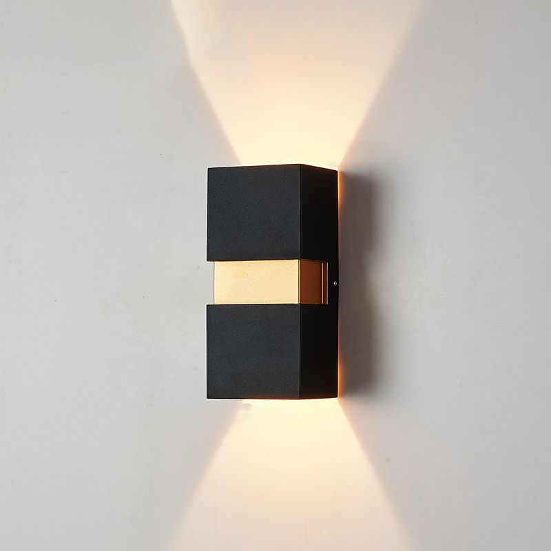Moderne Stil Aluminium Wandleuchte Quader 2 Leuchten LED -Wandleuchten für draußen