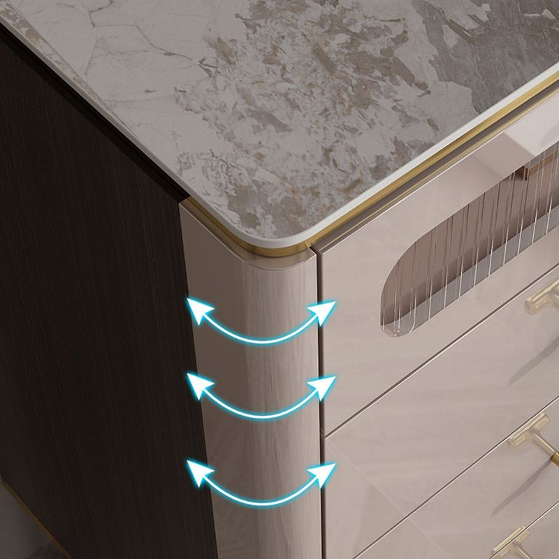 Classic Glam Dresser Stone Storage Chest Dresser with Drawers