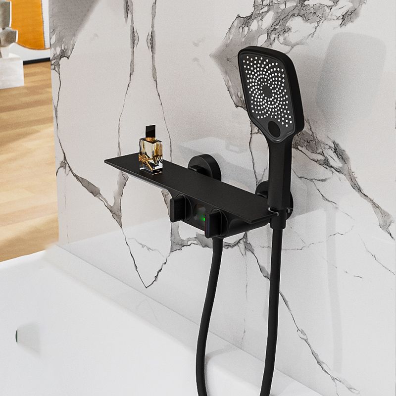 Modern Low Arc Tub Faucet Knob Handles Wall Mount Bathroom Faucet