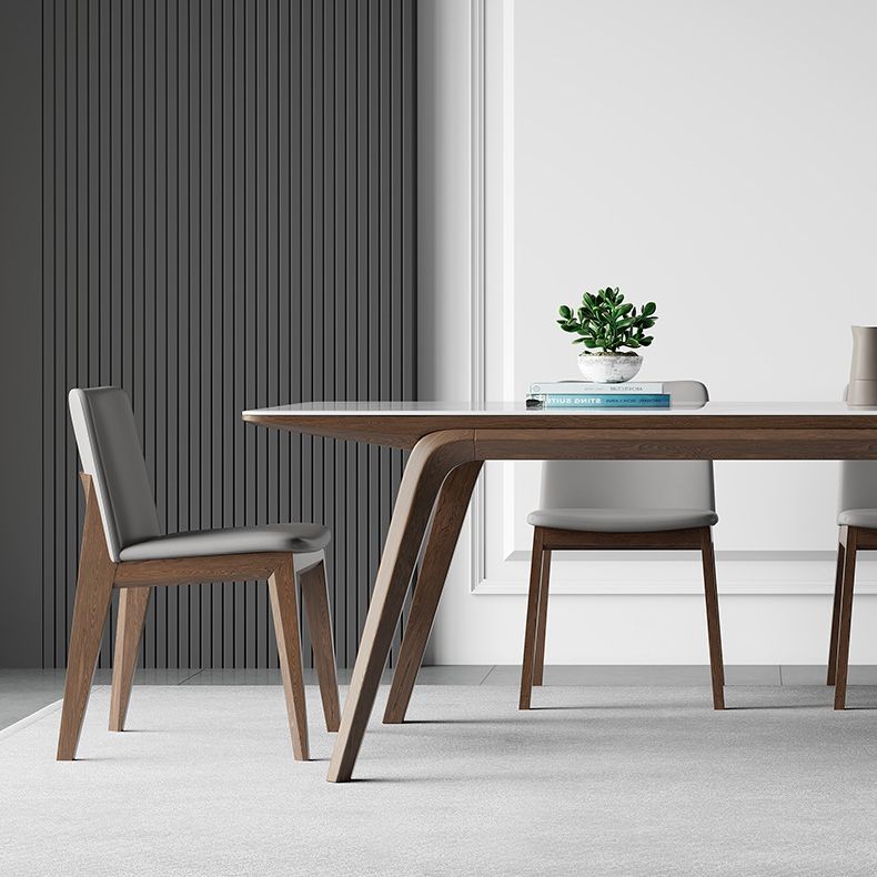 Modern Style Rectangle Table Set 1/2/3/4/5/7 Pieces Dining Set with Wood Legs