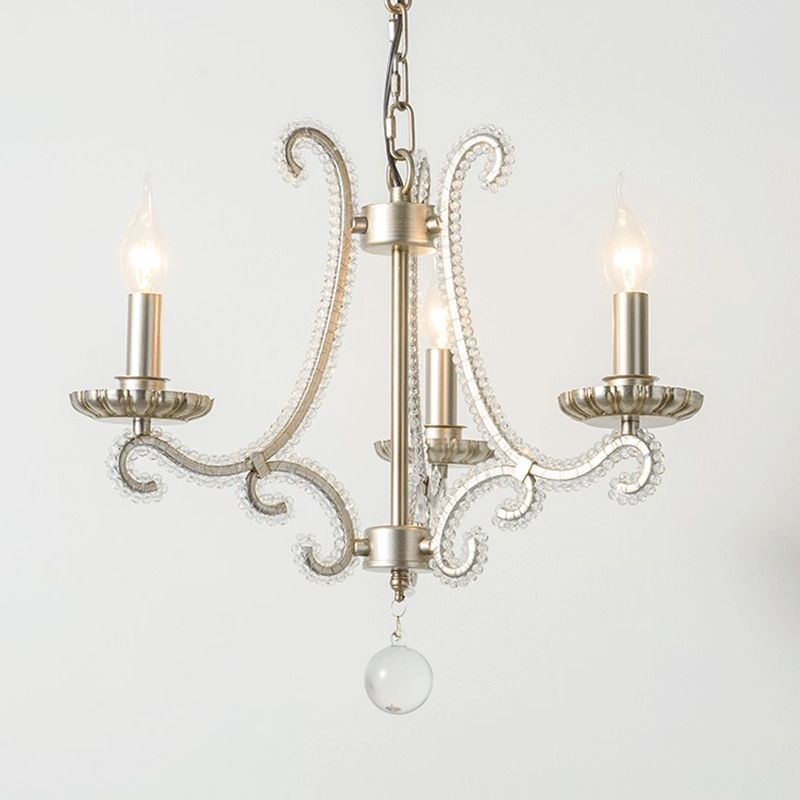 Lustre de style européen Light Crystal Multi-Head Pendants pour le salon