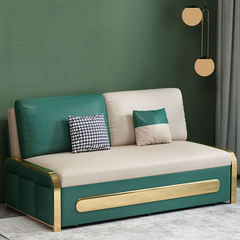 Modern Style 35.43"H Faux Leather Armless Sofa Bed for Apartment